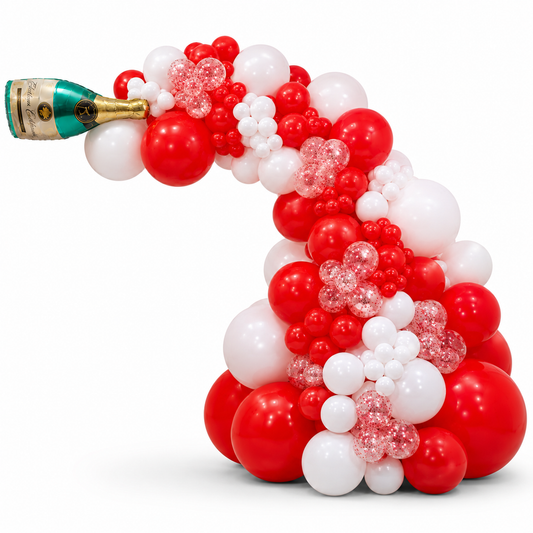 Champagne Bottle Balloon Organic Arch
