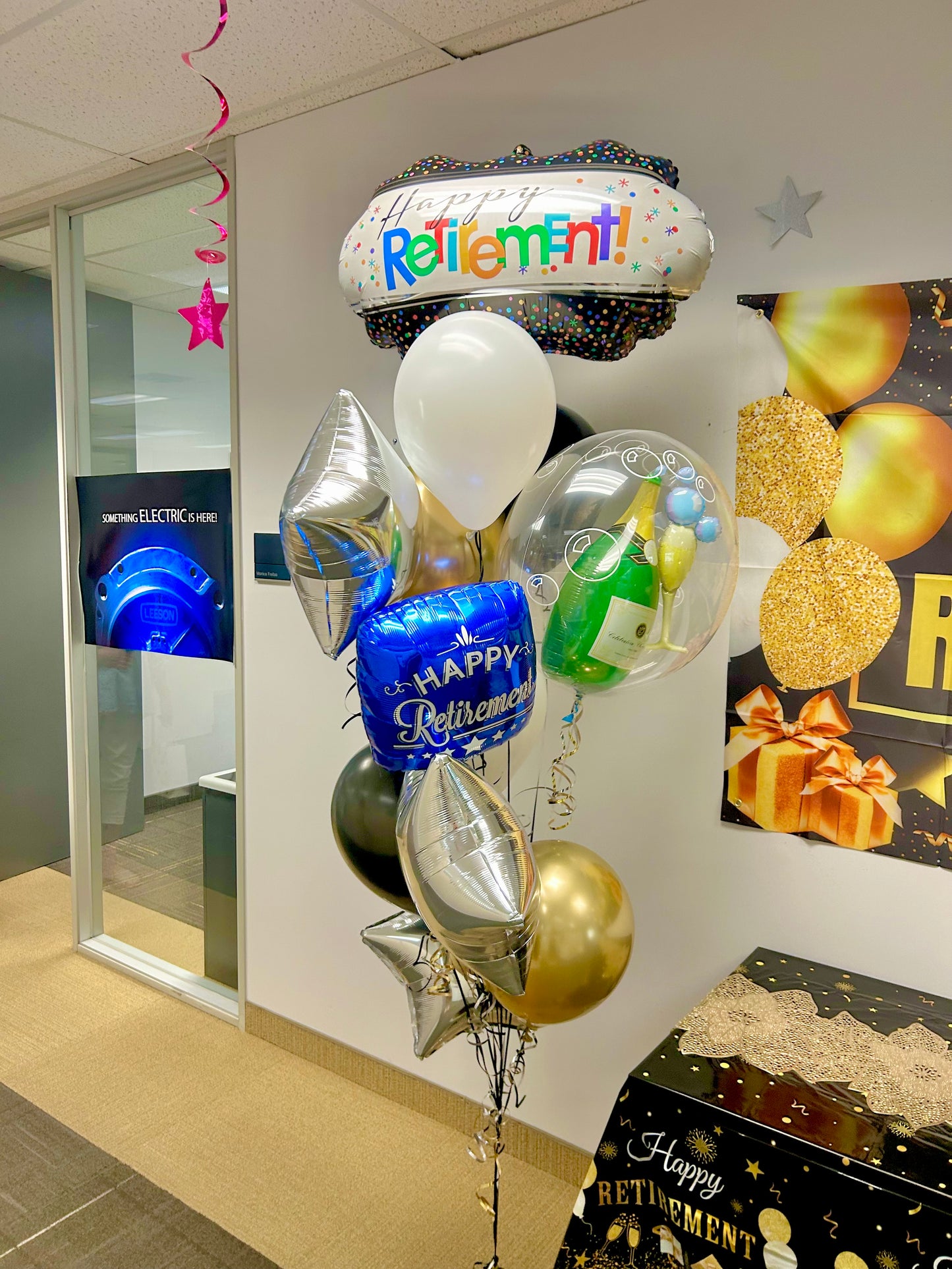 happy retirement balloon bouquet for retirement parties in Toronto