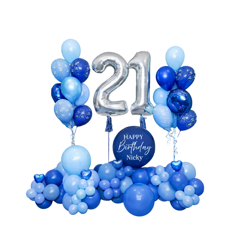 Luxury happy birthday balloon setup with custom number balloons – Birthday Balloons Toronto