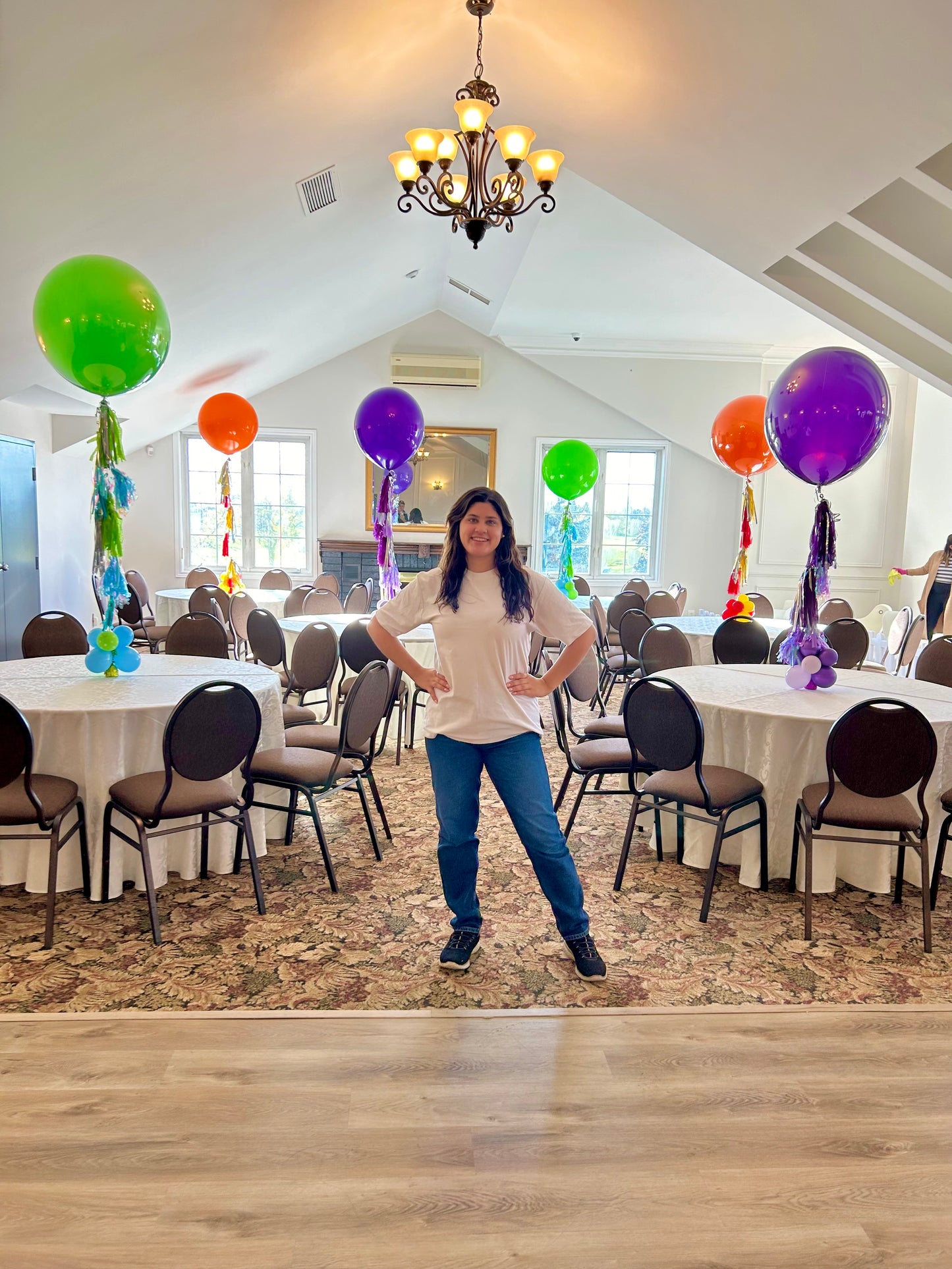 24" Helium Balloon Centrepiece with Tassels and Weight in Toronto