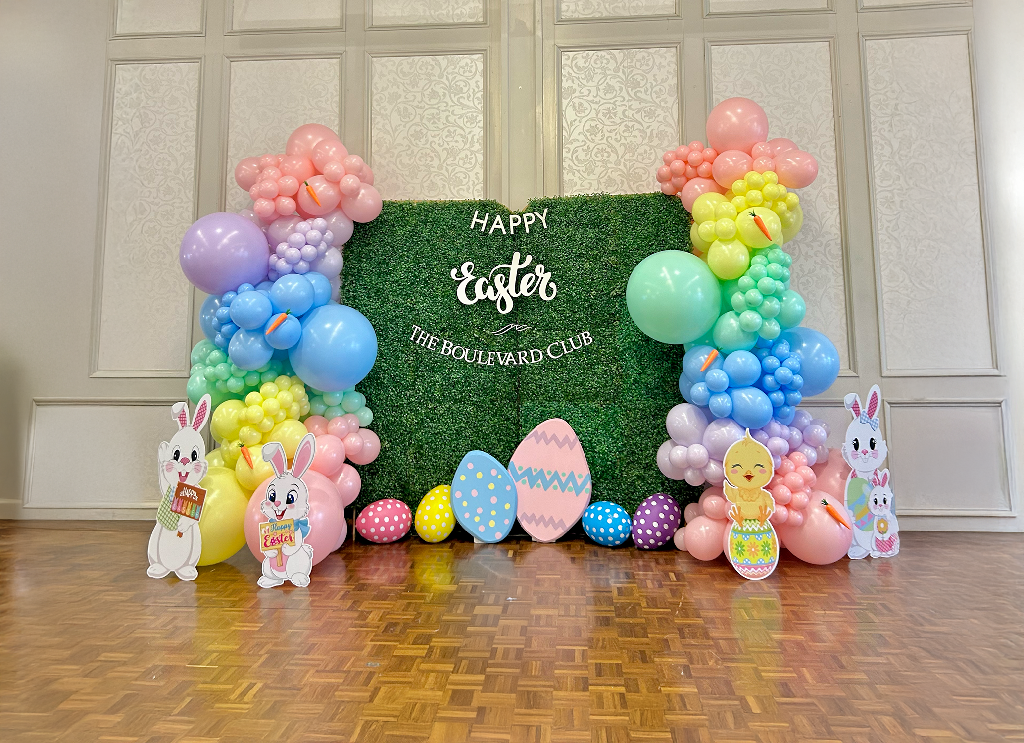 Easter Balloon decoration for The Boulevard Club in Toronto.