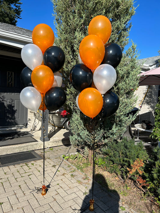 Custom Halloween Balloon Bouquets with helium-filled biodegradable balloons.
