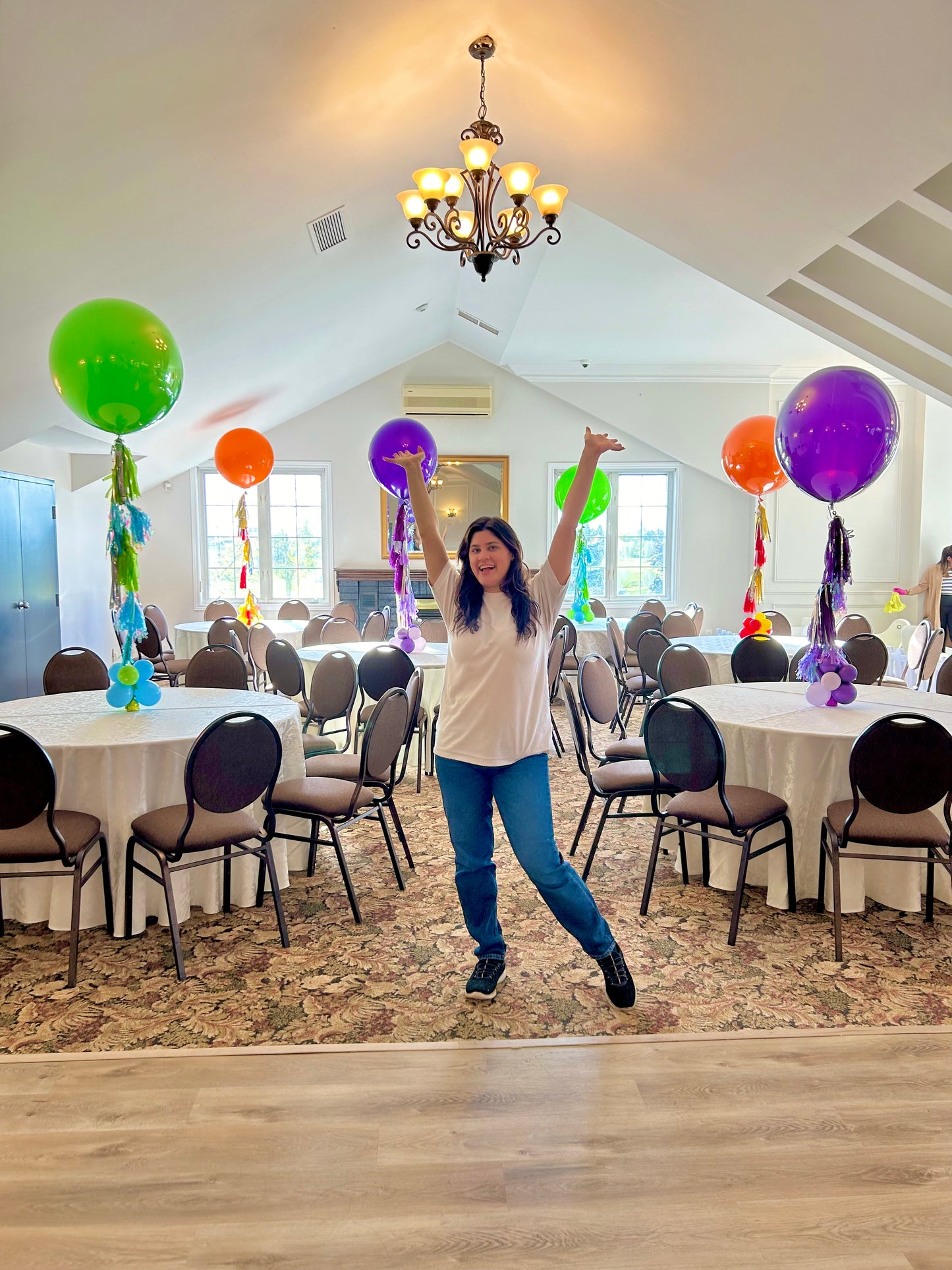 24" Helium Balloon Centrepiece with Tassels and Weight in Toronto