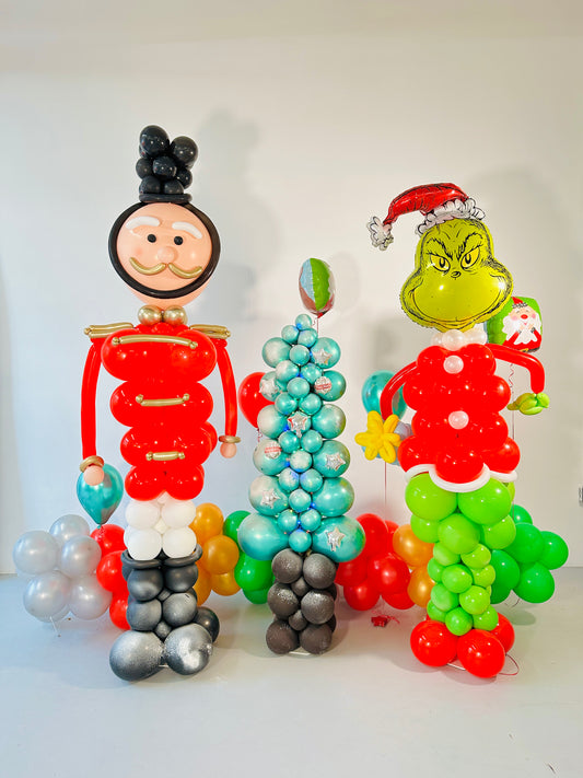 Holiday Heroes Balloon Bundle with Grinch, Nutcracker, and Christmas Tree