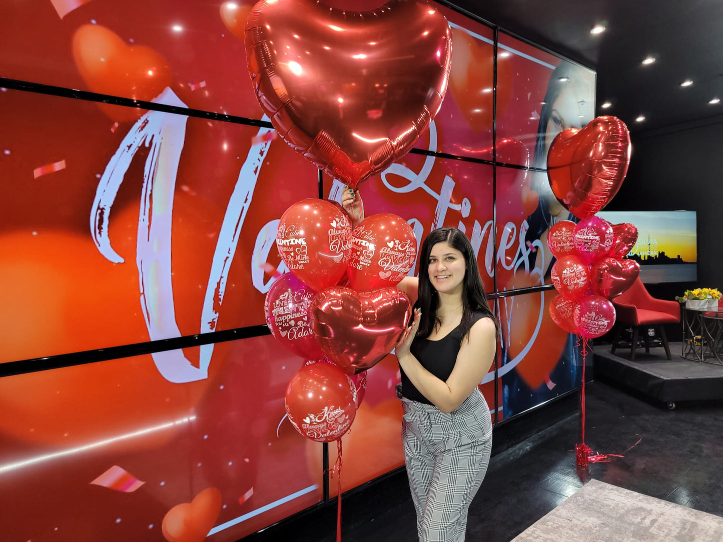 Jumbo Heart Bouquet all in red balloons and hearts for Valentine's day in Toronto