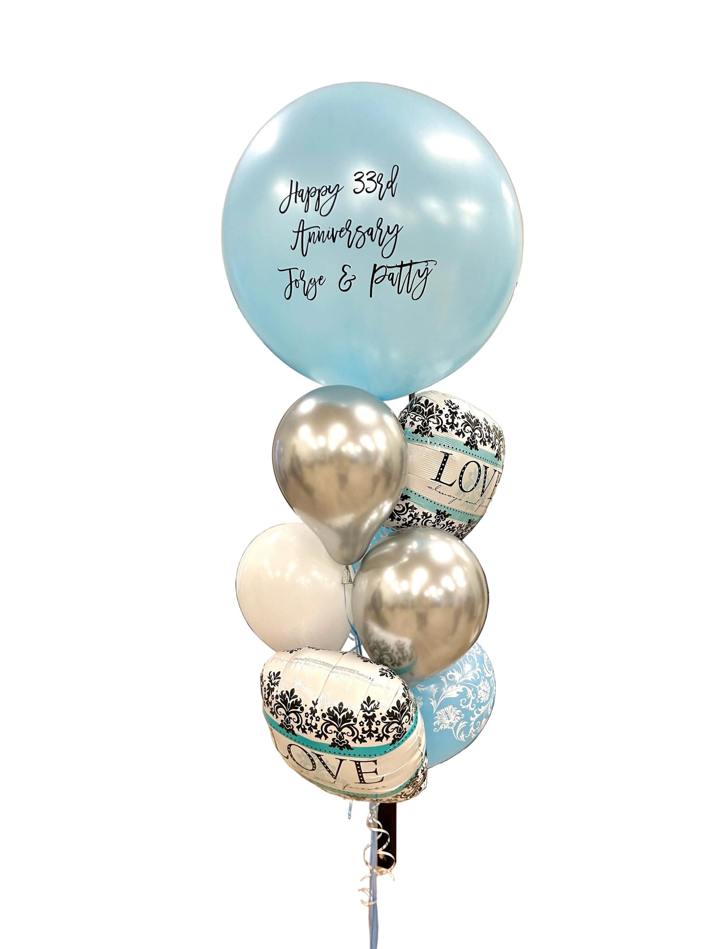Love balloon bouquet with elegant white balloons, Love Balloon Bouquet,