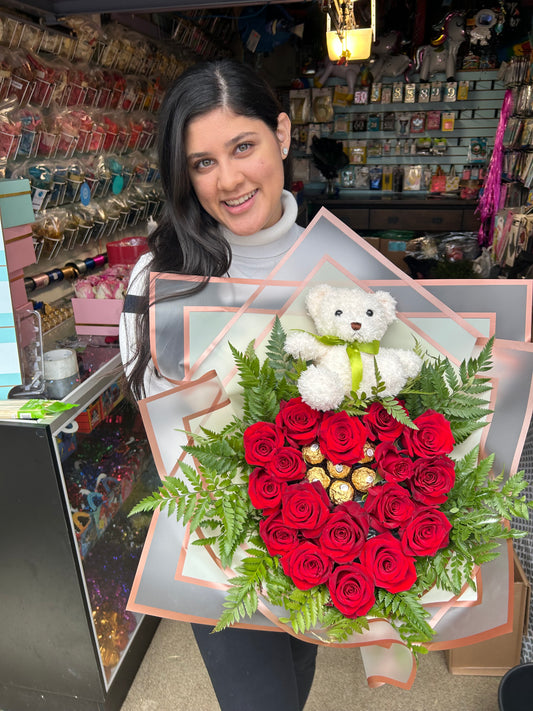 Luxe Fresh Red Roses Heart for Valentine's day in Toronto