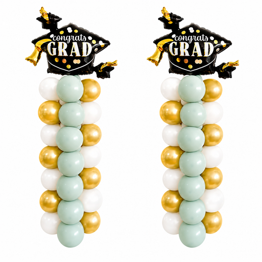 Luxury graduation balloon column with graduation cap balloon for graduation celebrations and events