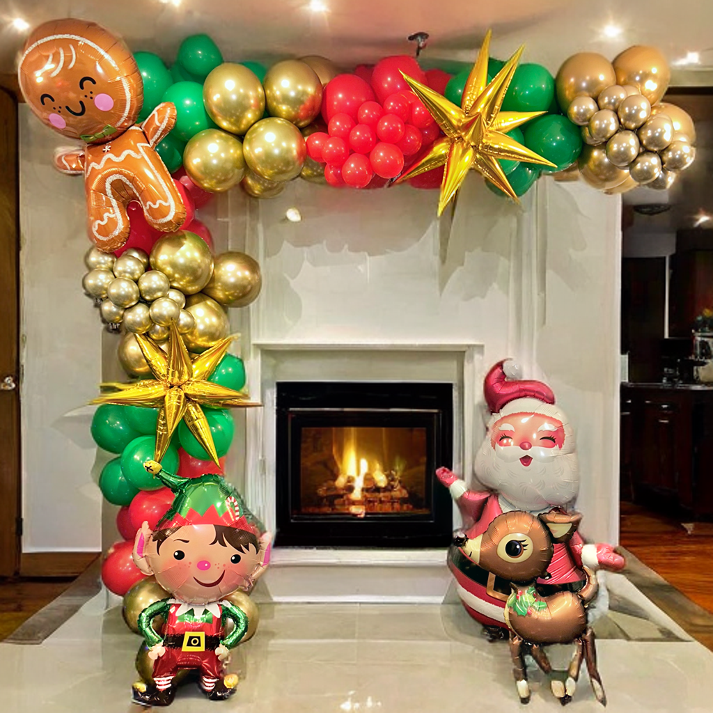 Christmas Balloon Cluster with Santa, gingerbread, and latex balloons in Toronto