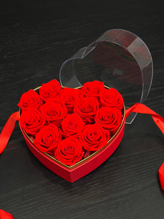 Luxury eternal roses box in heart shape gift Toronto