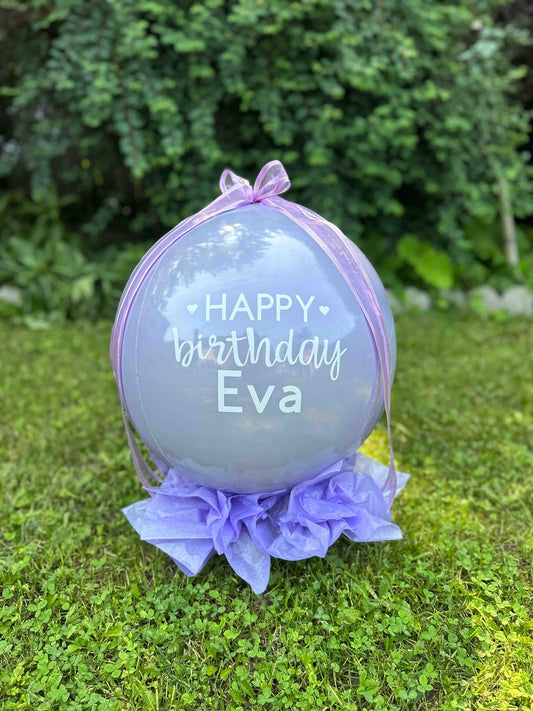 Money Balloon gift Toronto – personalized Happy Birthday balloon with cash reveal and custom message by Wooow Balloons