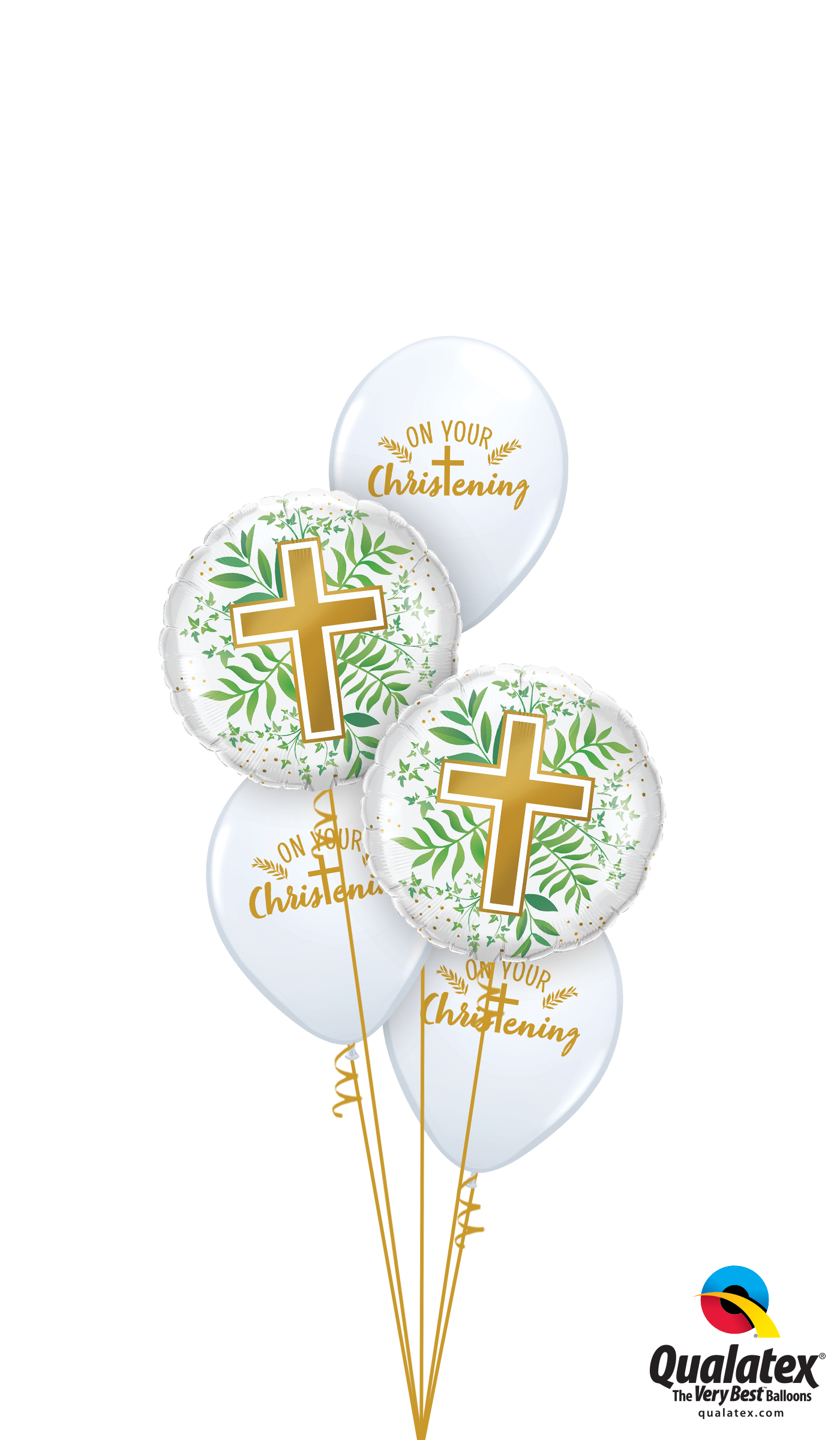 Christian Balloons Bouquet with helium-filled foil and latex balloons for celebrations in Toronto.