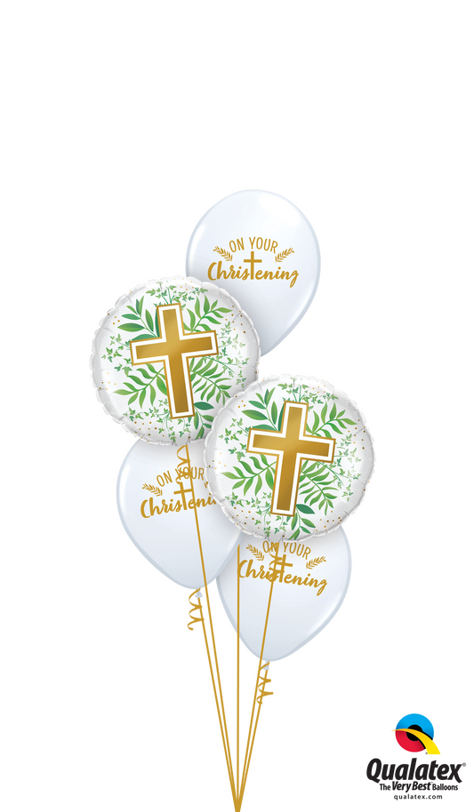 Christian Balloons Bouquet with helium-filled foil and latex balloons for celebrations in Toronto.