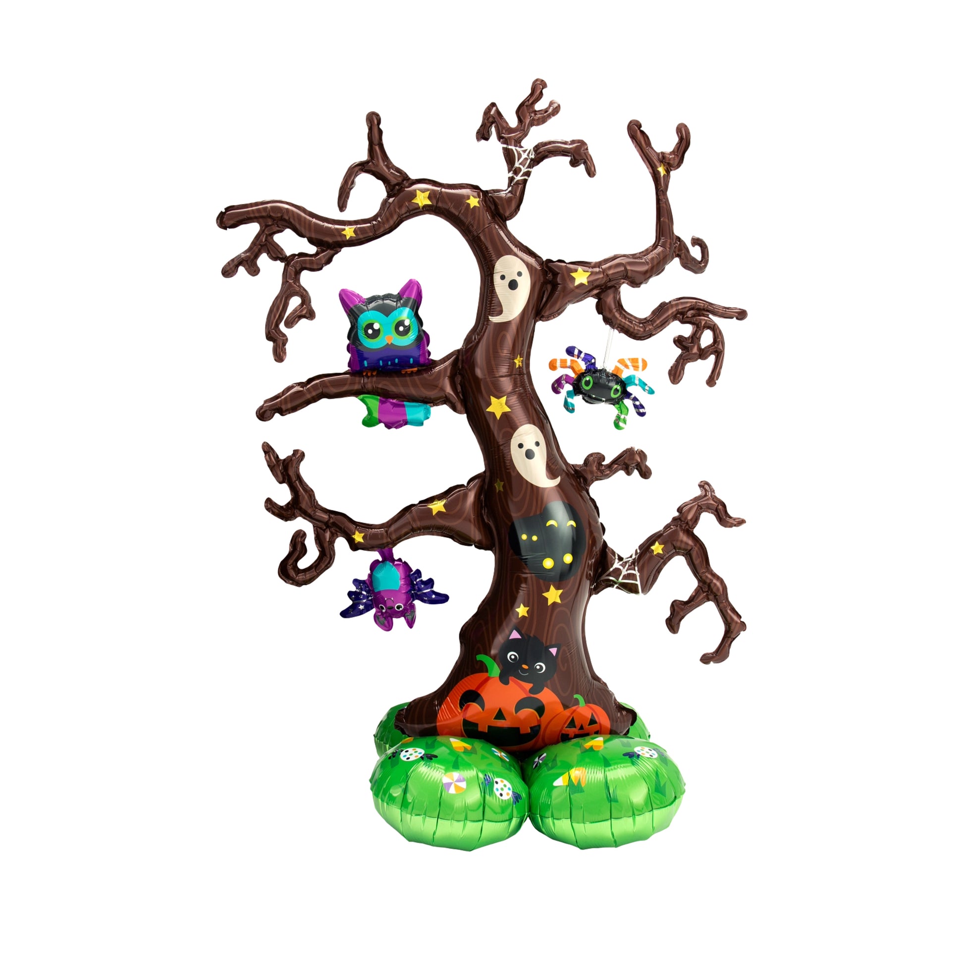 Creepy Balloon Tree with Air Walker centerpiece, perfect for Halloween decorations.