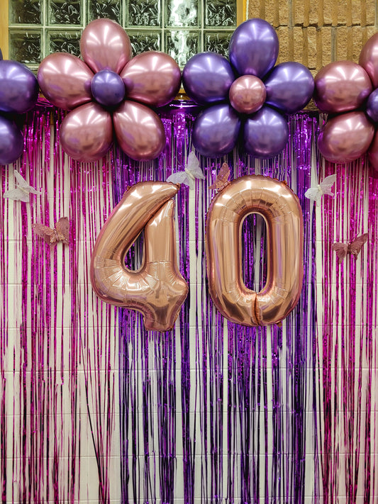 Colorful Balloon Flowers with Five Petals and a Center Balloon