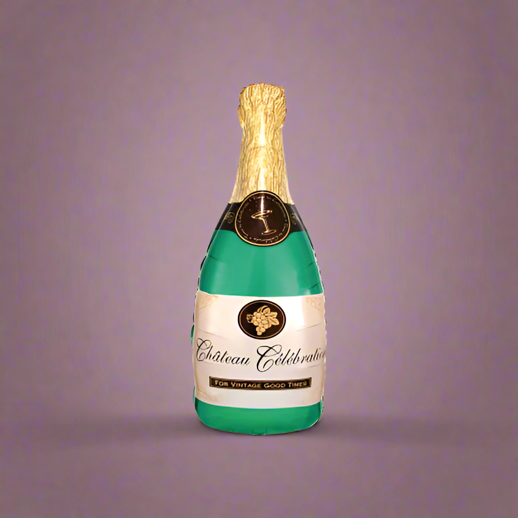 Elegant 34-inch Bubbly Wine Balloon with weight and transportation bag.