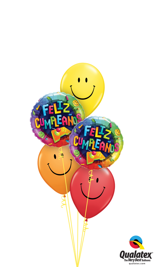 Vibrant Tie-Dye Balloons Bouquet with foil and latex balloons.