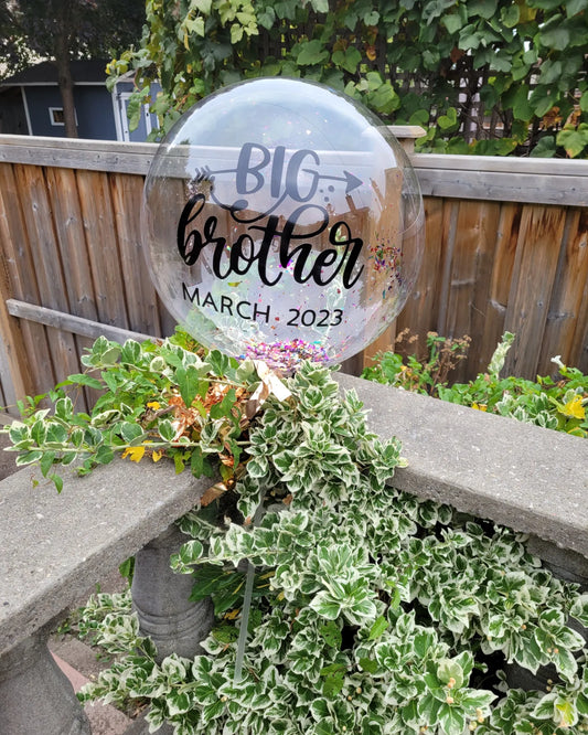 Custom Message Bobo Balloon Toronto personalized clear balloon gift handmade by Wooow Balloons