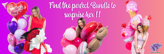 Toronto Valentine’s Day balloon bouquets 2026 banner with heart balloons, teddy bear balloon and roses bundle