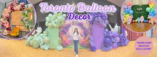 Party decorations Toronto with premium balloon garland and event backdrop by Wooow Balloons