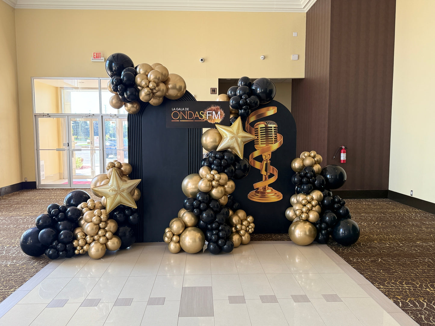Black & Gold Gala Balloon Installation