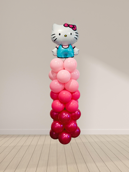 Balloon sculpture of a character on a white background