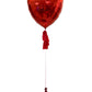 Large 3FT heart-shaped balloon with custom text and tassel for elegant event decor.