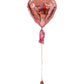 Large 3FT heart-shaped balloon with custom text and tassel for elegant event decor.