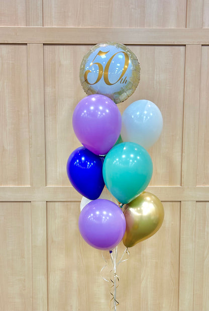 50th birthday balloon bouquet Toronto Wooow Balloons helium arrangement