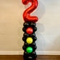 Racing Balloon Set with stoplight column and helium bouquets