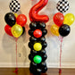 Racing Balloon Set with stoplight column and helium bouquets