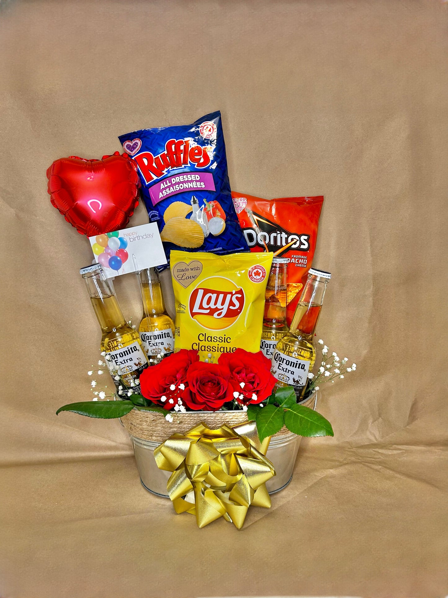 Chips and Beer Gift Basket