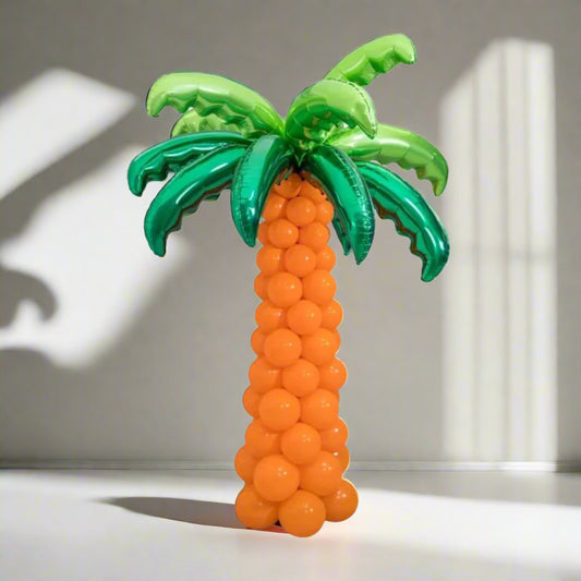 Balloon Palm Sculpture featuring green palm leaf foil balloons and biodegradable latex balloons