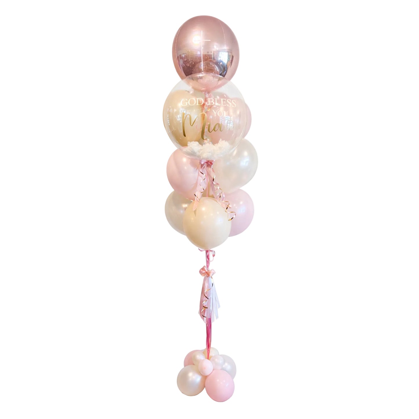Religious balloon decor for baptism or communion Toronto