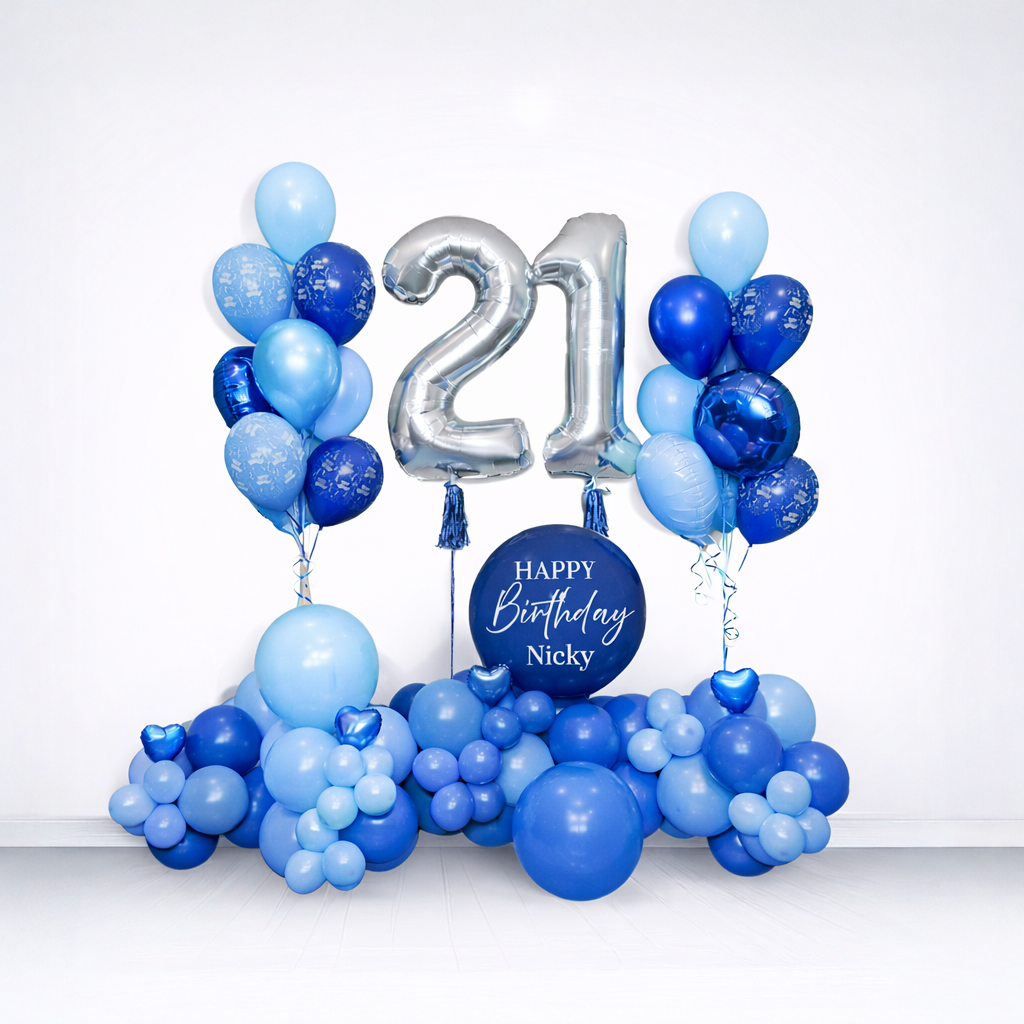 Luxury happy birthday balloon setup with custom number balloons – Birthday Balloons Toronto