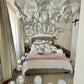 Bride WOW Decor with ceiling balloons, floor balloons, and "BRIDE" letter arch.