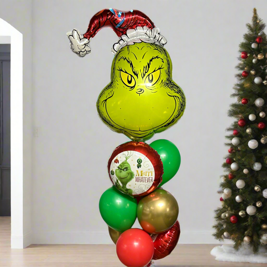 The Grinch Balloon Bouquet with helium-filled balloons in Toronto