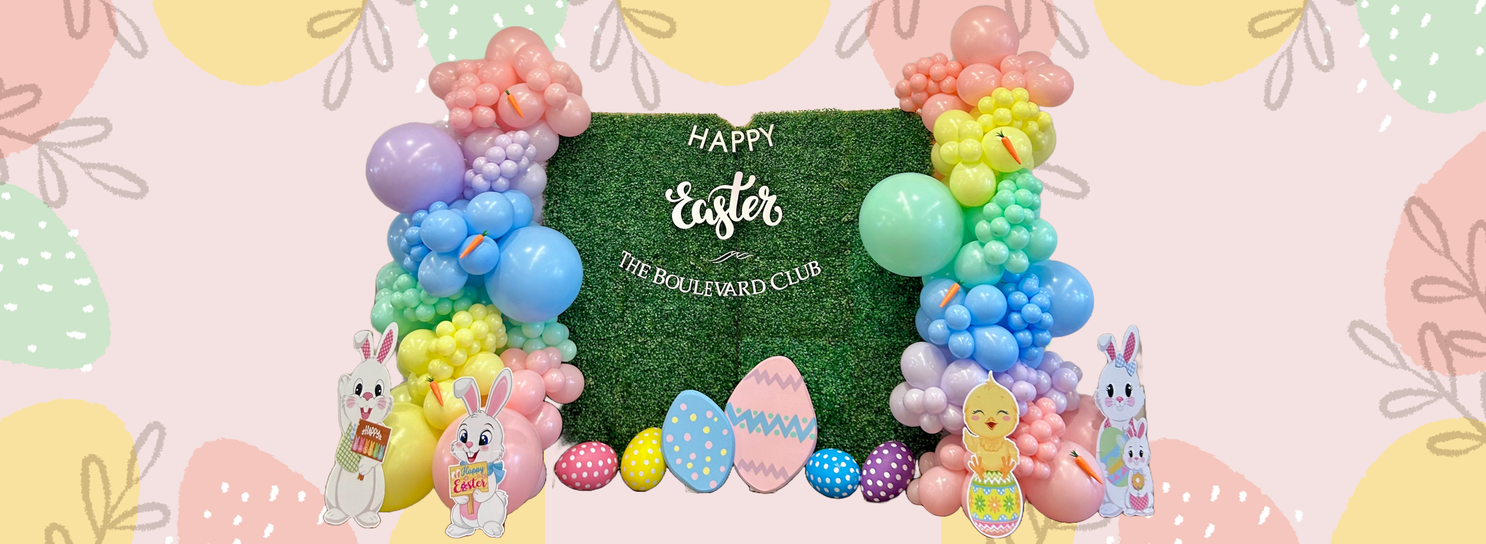 Balloon decor for Easter at The Boulevard Club in Toronto