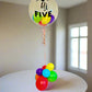 Hi Five Bubble Centrepiece with clear bubble balloon, mini balloons or confetti, and a custom message.