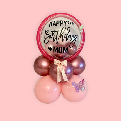 Bubble balloon with personalized message