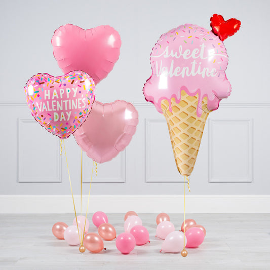 Sweet Pink Ice Cream Valentine's Day Balloon Package
