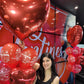 Helium Jumbo Heart Bouquet with red hearts for valentine's day toronto