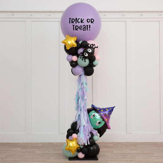 Witchy Trick-or-Treat Balloon Tower