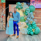 Olive Green Balloon Arch with 8ft Garland and Round Arch Frame Rental in Toronto