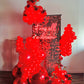 Luxury Red Shimmery Wall Balloon Installation