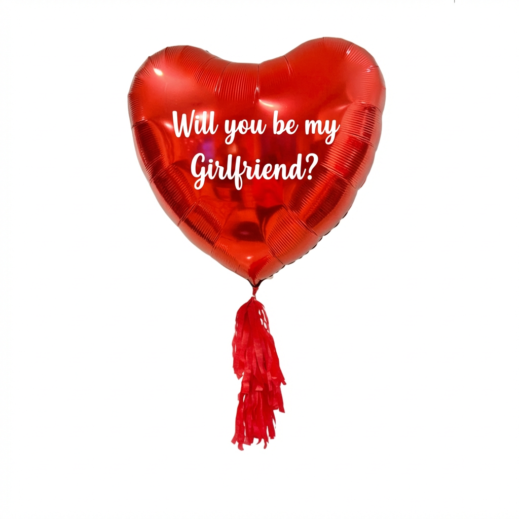 Red 3ft heart balloon with custom message, romantic Valentine gift in Toronto