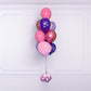Single Jumbo Balloon Bouquet Toronto – Elegant pink and purple balloon arrangement with heart accents by Wooow Balloons Toronto.