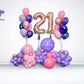 Birthday Balloon Package Toronto – Elegant pink and lavender balloon setup with heart accents and number balloons by Wooow Balloons Toronto