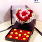 Luxury Heart Box with fresh roses and chocolates, a perfect romantic gift.