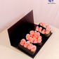 "I Love You" Rose Box with fresh pink roses arranged in a luxury black box for Valentine’s Day.